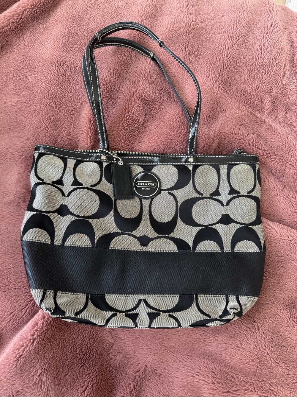 Coach Signature Stripe Tote (Style F17433)